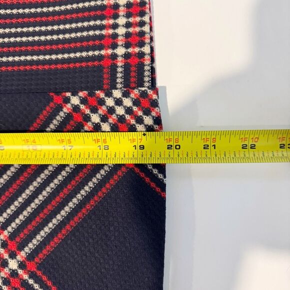 HALOGEN Classic Navy Plaid A-Line Skirt size 10 red white blue - Picture 11 of 11